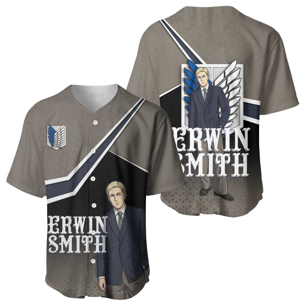 Erwin Smith Attack on Titan Baseball Jersey Anime Executive Suit Aesthetic