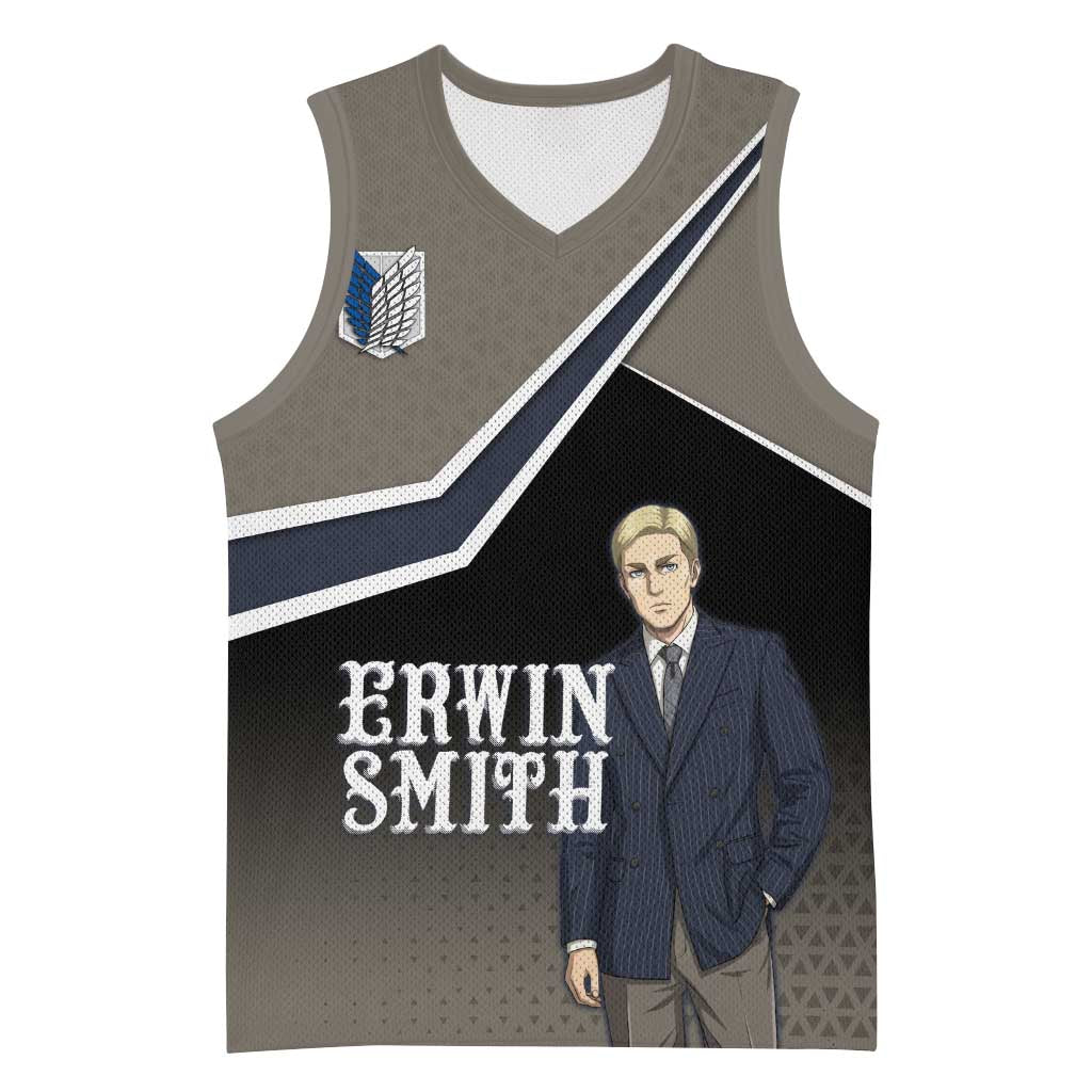 Erwin Smith Attack on Titan Basketball Jersey Anime Executive Suit Aesthetic