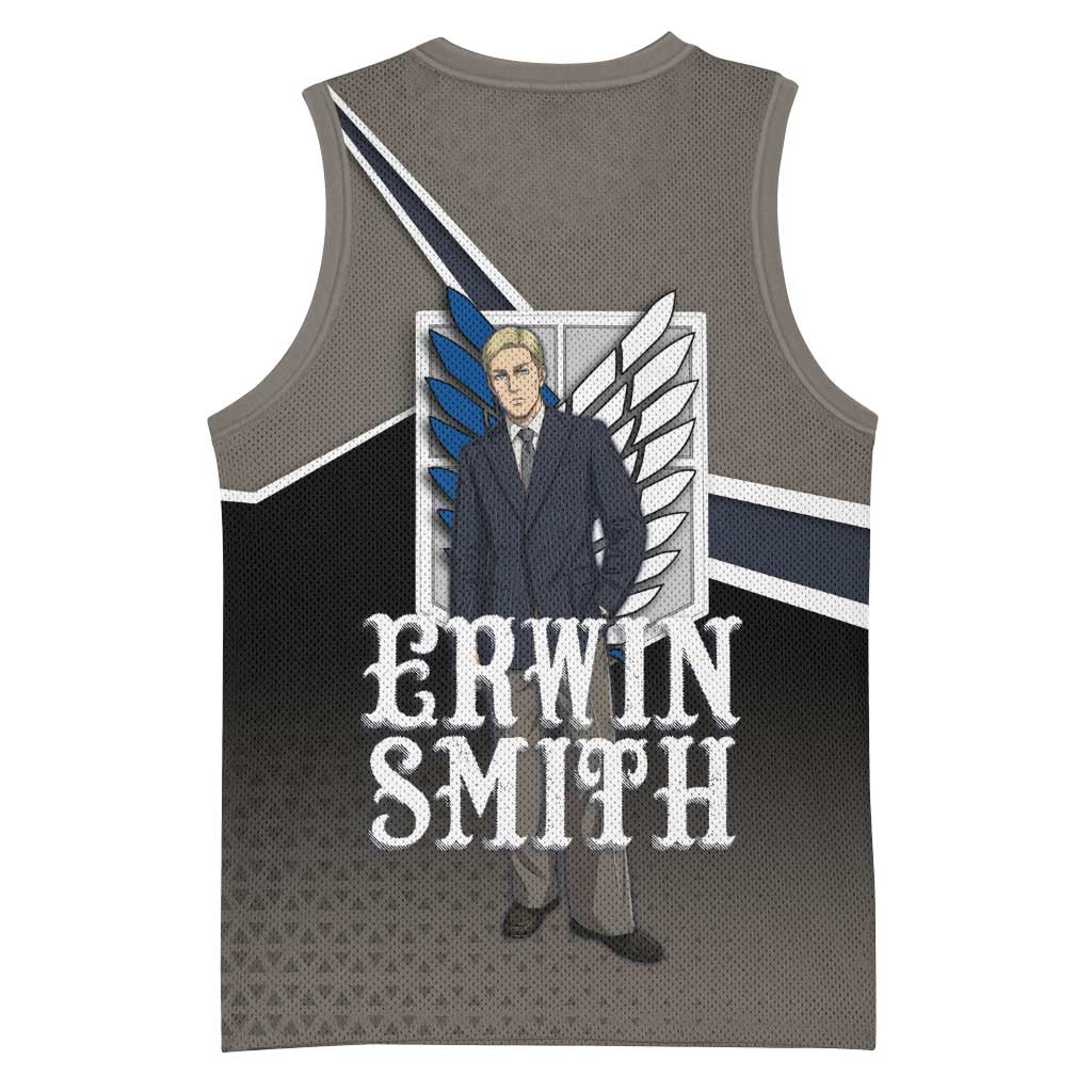 Erwin Smith Attack on Titan Basketball Jersey Anime Executive Suit Aesthetic