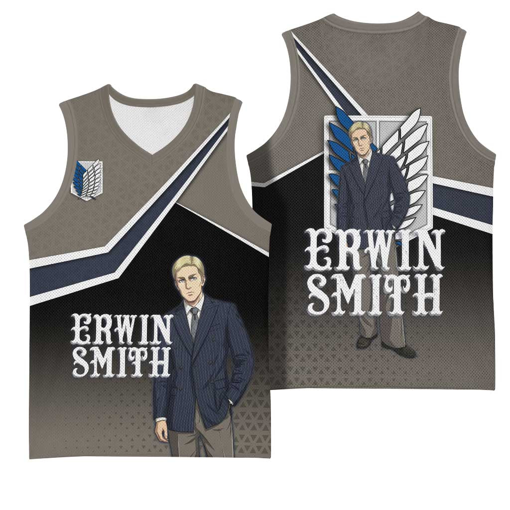 Erwin Smith Attack on Titan Basketball Jersey Anime Executive Suit Aesthetic