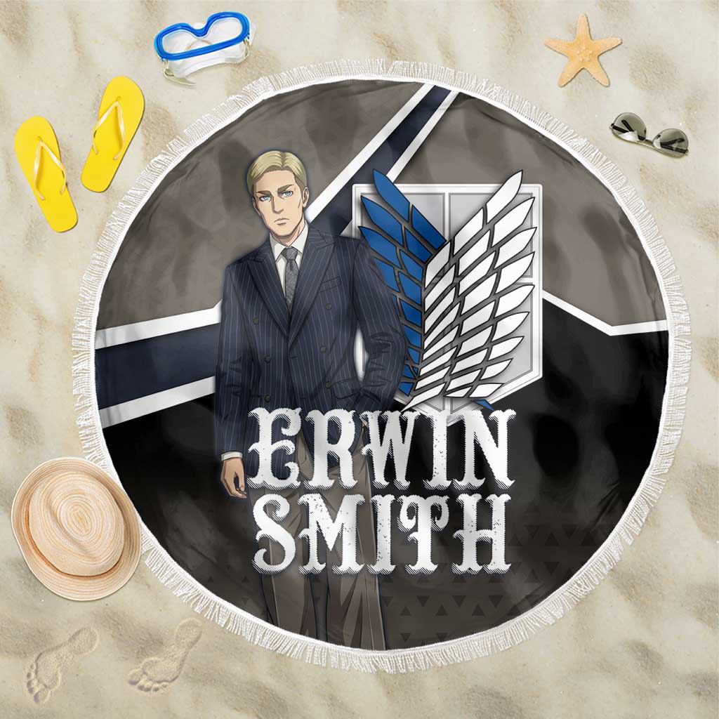 Erwin Smith Attack on Titan Beach Blanket Anime Executive Suit Aesthetic