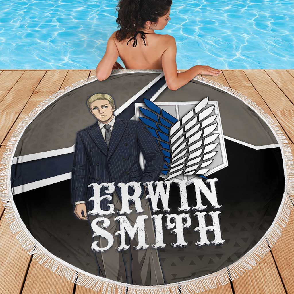 Erwin Smith Attack on Titan Beach Blanket Anime Executive Suit Aesthetic