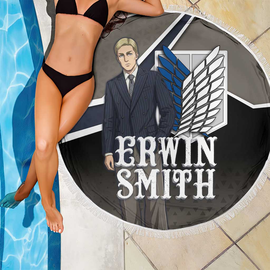 Erwin Smith Attack on Titan Beach Blanket Anime Executive Suit Aesthetic