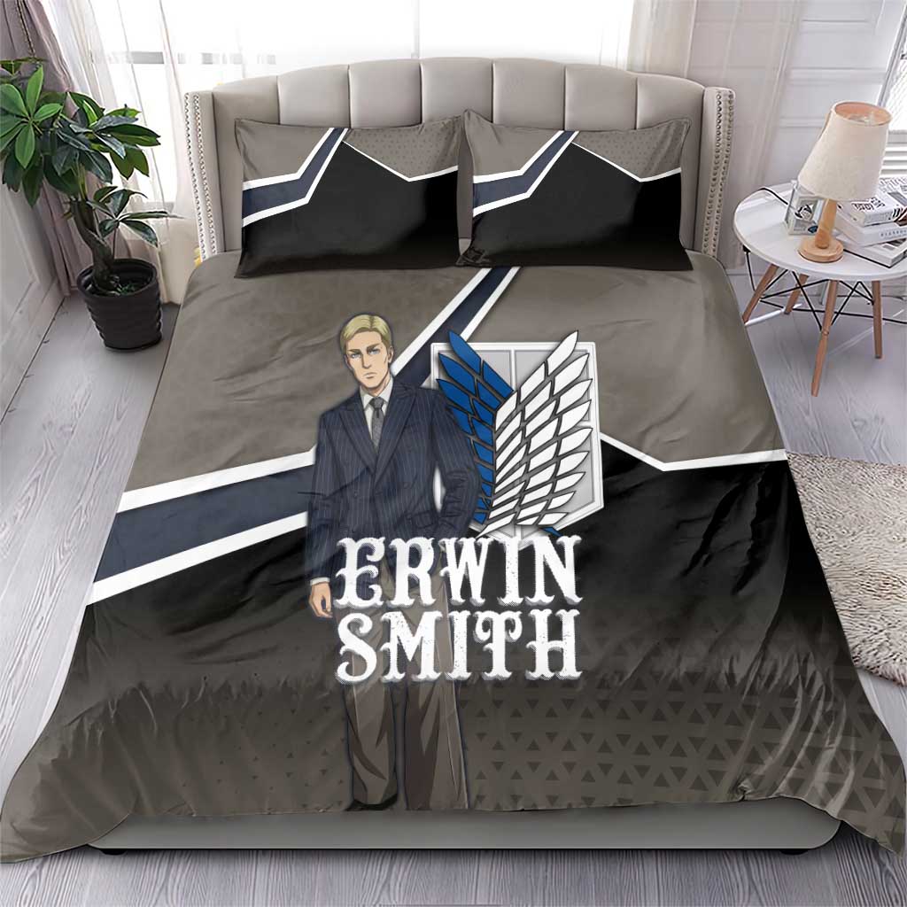 Erwin Smith Attack on Titan Bedding Set Anime Executive Suit Aesthetic