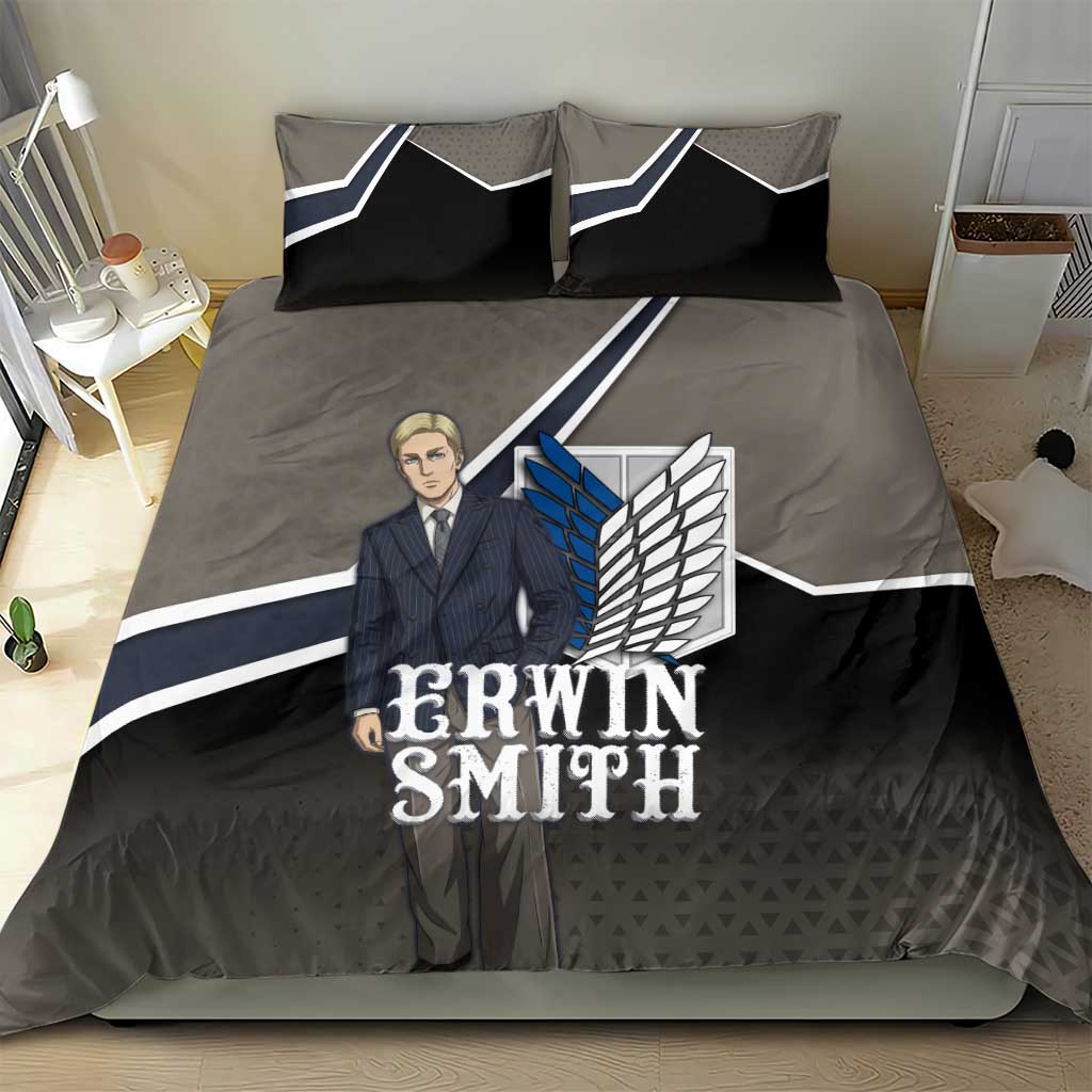 Erwin Smith Attack on Titan Bedding Set Anime Executive Suit Aesthetic