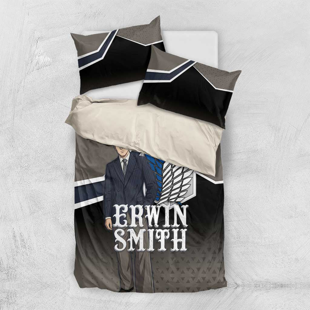 Erwin Smith Attack on Titan Bedding Set Anime Executive Suit Aesthetic