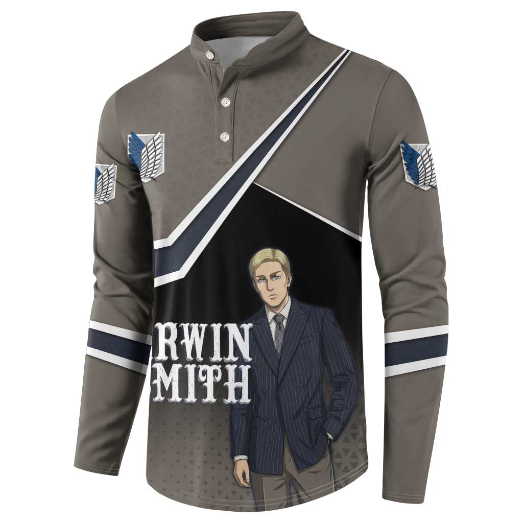 Erwin Smith Attack on Titan Button Sweatshirt Anime Executive Suit Aesthetic