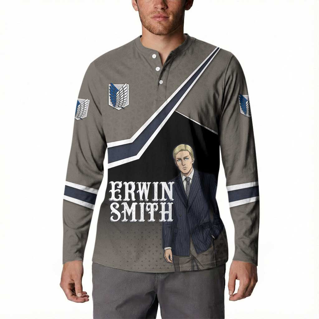 Erwin Smith Attack on Titan Button Sweatshirt Anime Executive Suit Aesthetic