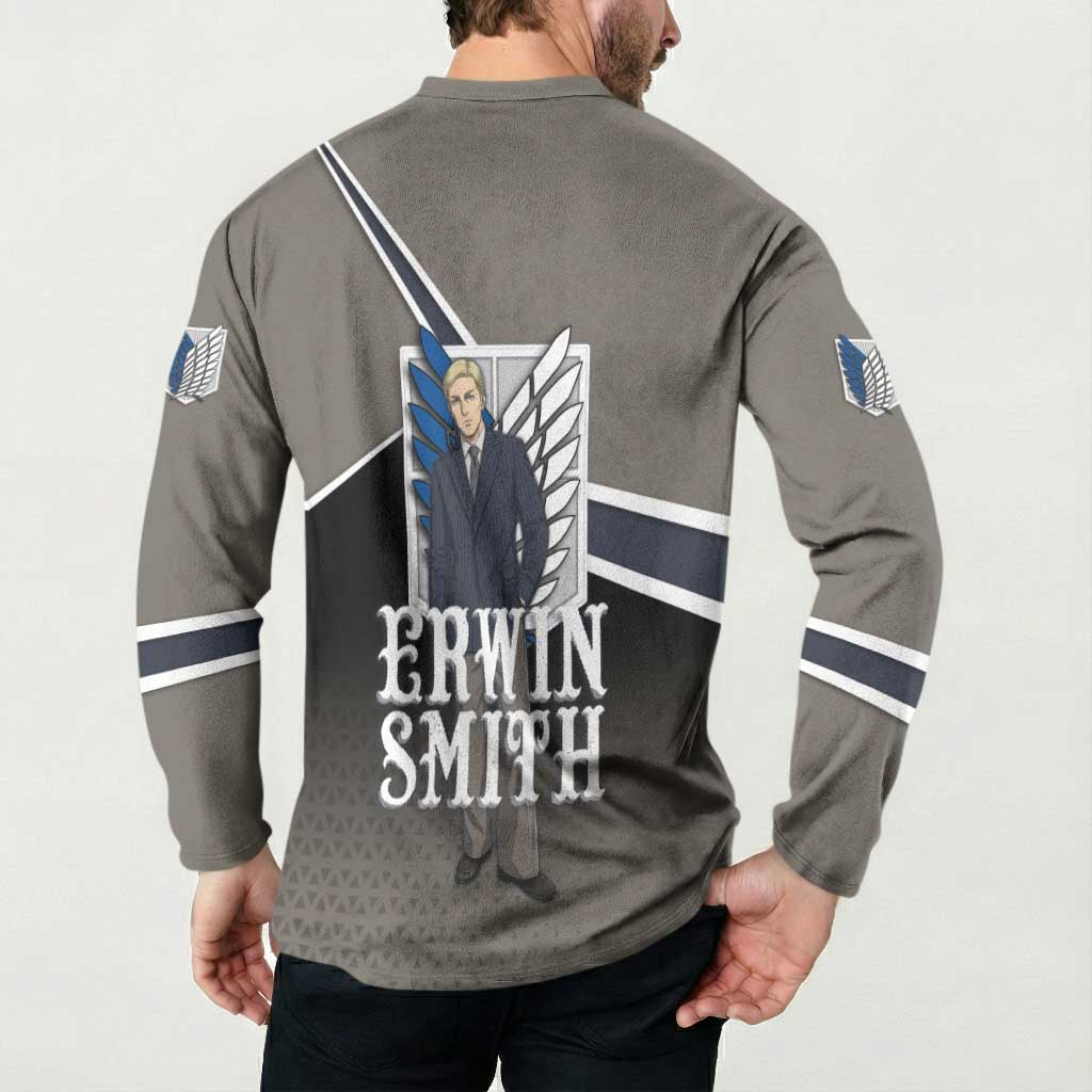 Erwin Smith Attack on Titan Button Sweatshirt Anime Executive Suit Aesthetic