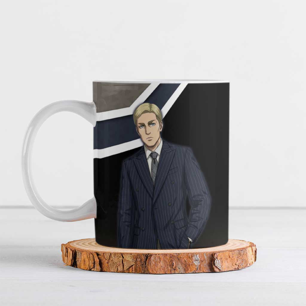 Erwin Smith Attack on Titan Ceramic Mug Anime Executive Suit Aesthetic