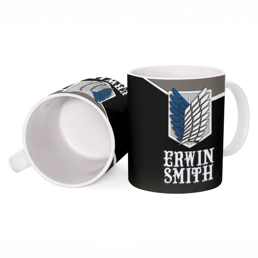 Erwin Smith Attack on Titan Ceramic Mug Anime Executive Suit Aesthetic