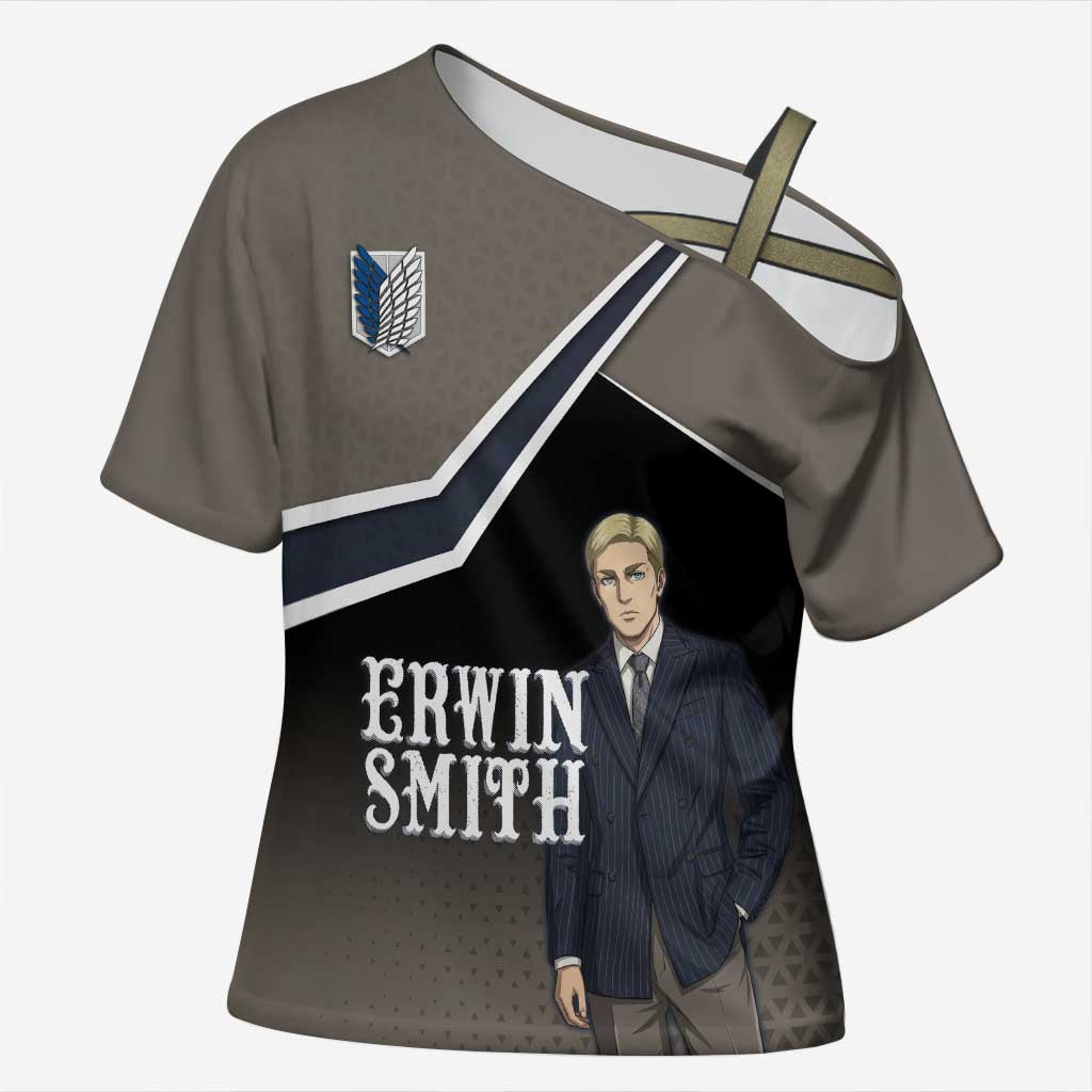 Erwin Smith Attack on Titan Cross Shoulder Shirt Anime Executive Suit Aesthetic