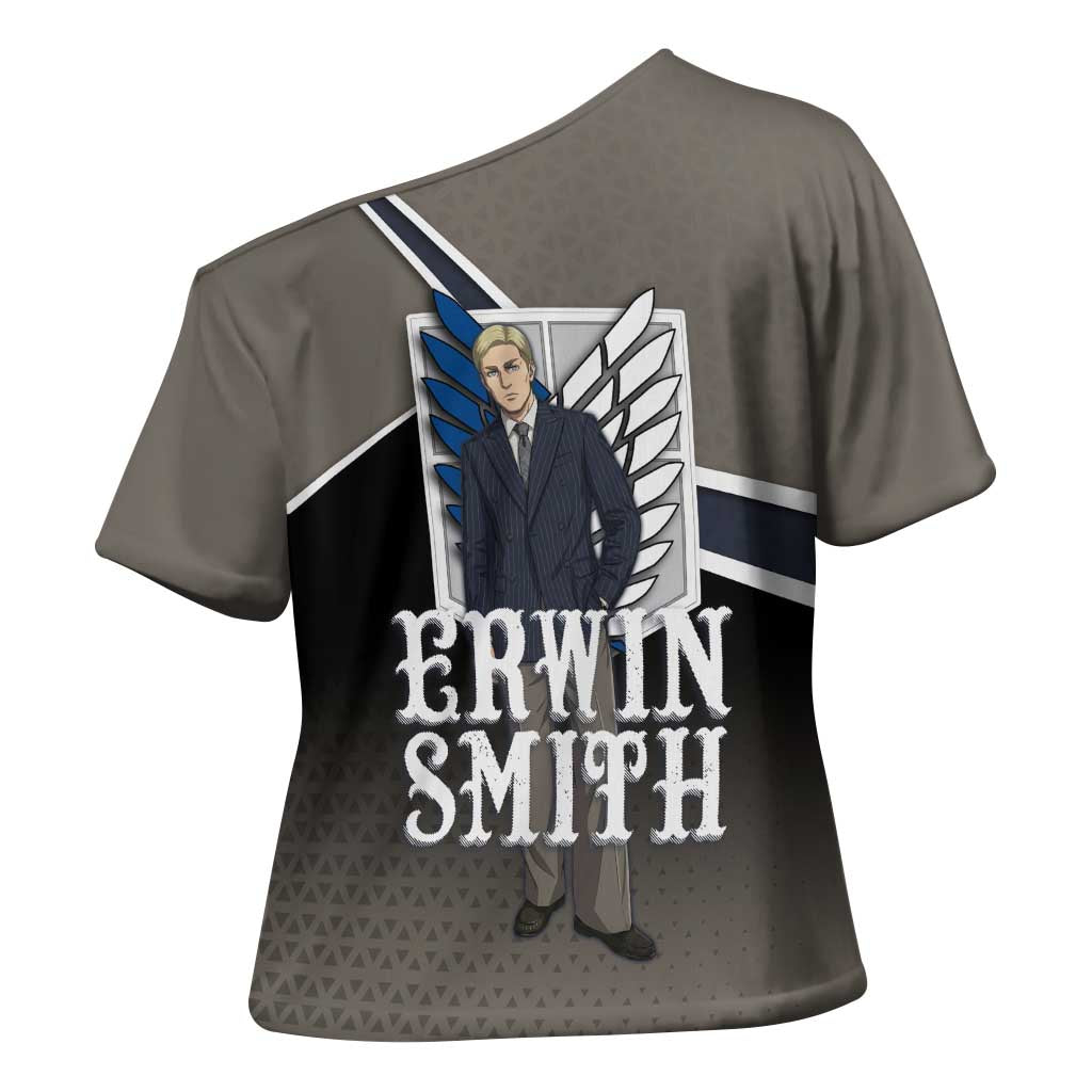 Erwin Smith Attack on Titan Cross Shoulder Shirt Anime Executive Suit Aesthetic