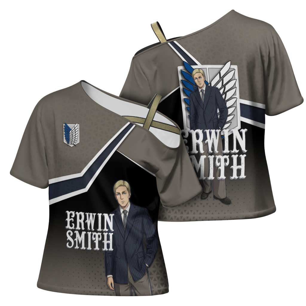 Erwin Smith Attack on Titan Cross Shoulder Shirt Anime Executive Suit Aesthetic