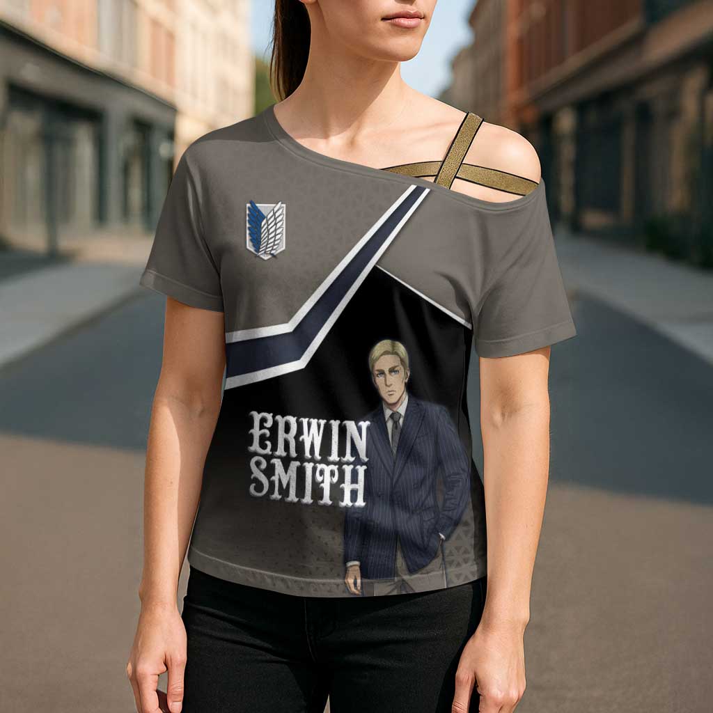 Erwin Smith Attack on Titan Cross Shoulder Shirt Anime Executive Suit Aesthetic