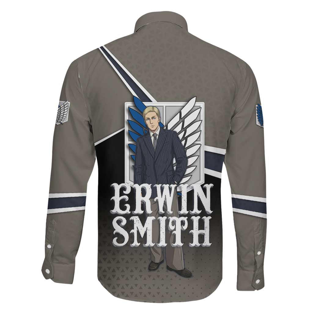 Erwin Smith Attack on Titan Family Matching Off The Shoulder Long Sleeve Dress and Hawaiian Shirt Anime Executive Suit Aesthetic