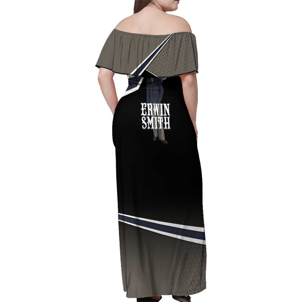 Erwin Smith Attack on Titan Family Matching Off Shoulder Maxi Dress and Hawaiian Shirt Anime Executive Suit Aesthetic