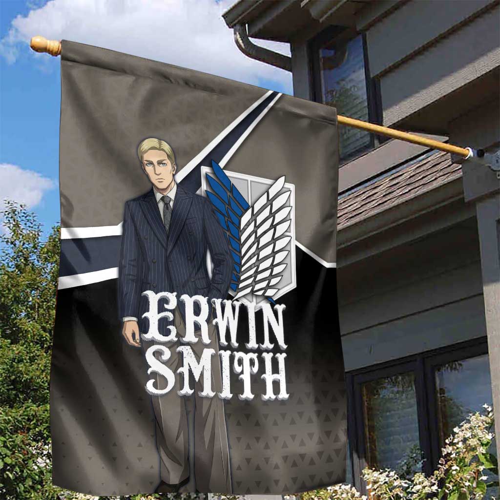 Erwin Smith Attack on Titan Garden Flag Anime Executive Suit Aesthetic