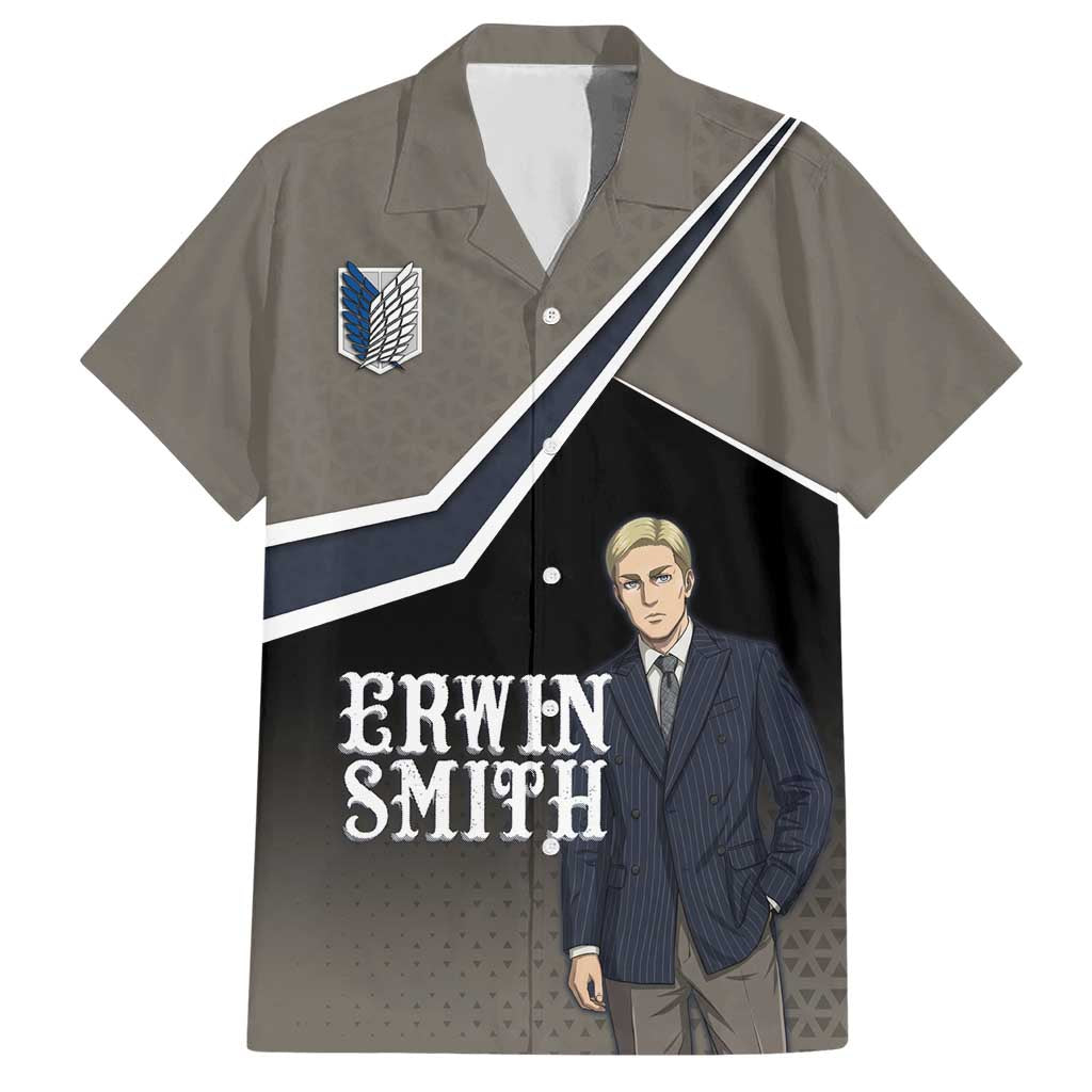 Erwin Smith Attack on Titan Hawaiian Shirt Anime Executive Suit Aesthetic