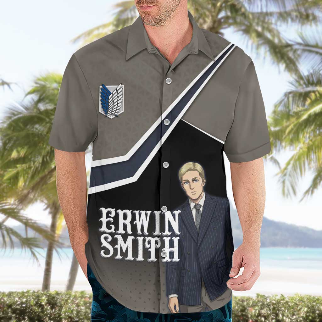 Erwin Smith Attack on Titan Hawaiian Shirt Anime Executive Suit Aesthetic
