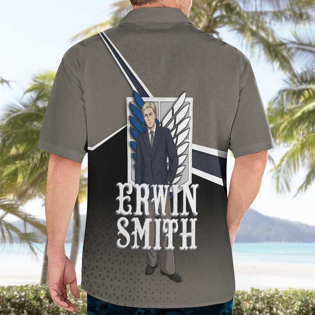 Erwin Smith Attack on Titan Hawaiian Shirt Anime Executive Suit Aesthetic