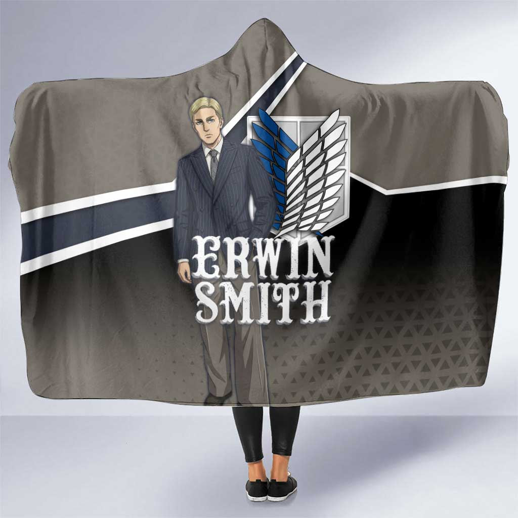 Erwin Smith Attack on Titan Hooded Blanket Anime Executive Suit Aesthetic