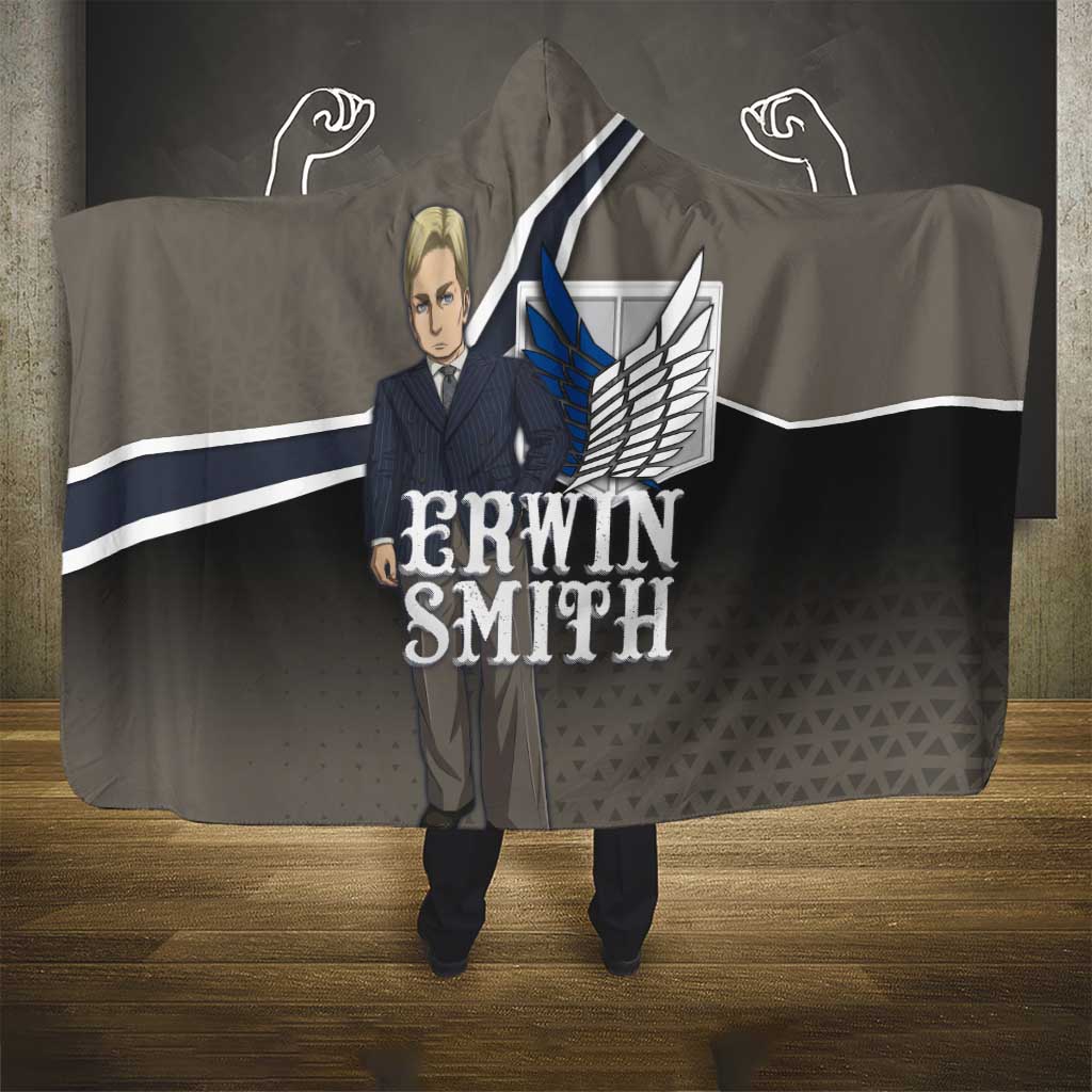 Erwin Smith Attack on Titan Hooded Blanket Anime Executive Suit Aesthetic