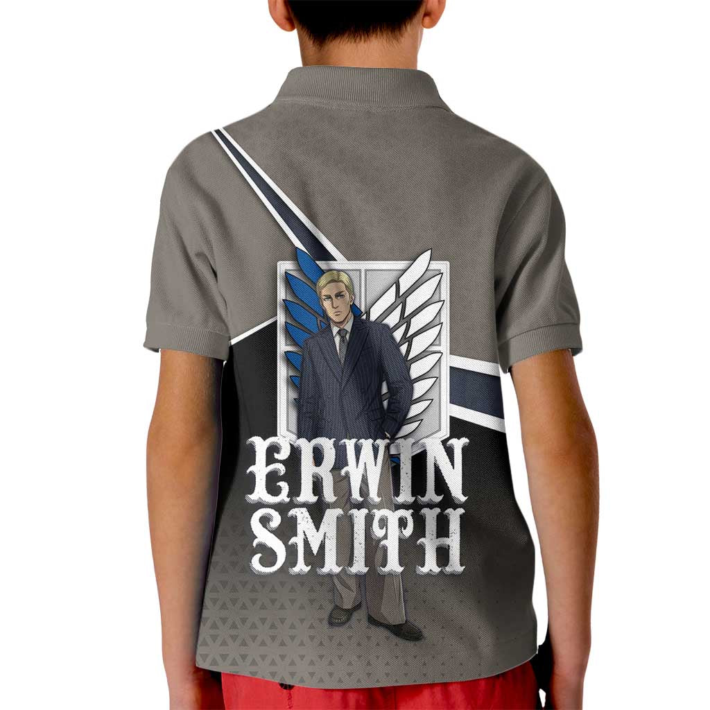 Erwin Smith Attack on Titan Kid Polo Shirt Anime Executive Suit Aesthetic