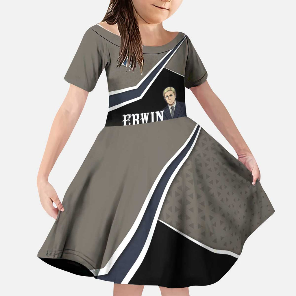 Erwin Smith Attack on Titan Kid Short Sleeve Dress Anime Executive Suit Aesthetic