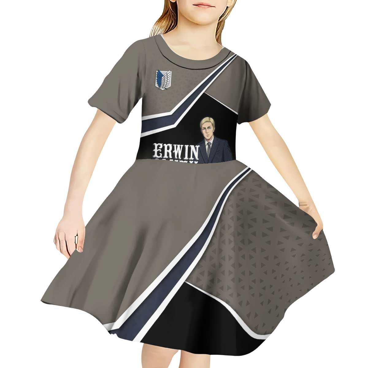 Erwin Smith Attack on Titan Kid Short Sleeve Dress Anime Executive Suit Aesthetic