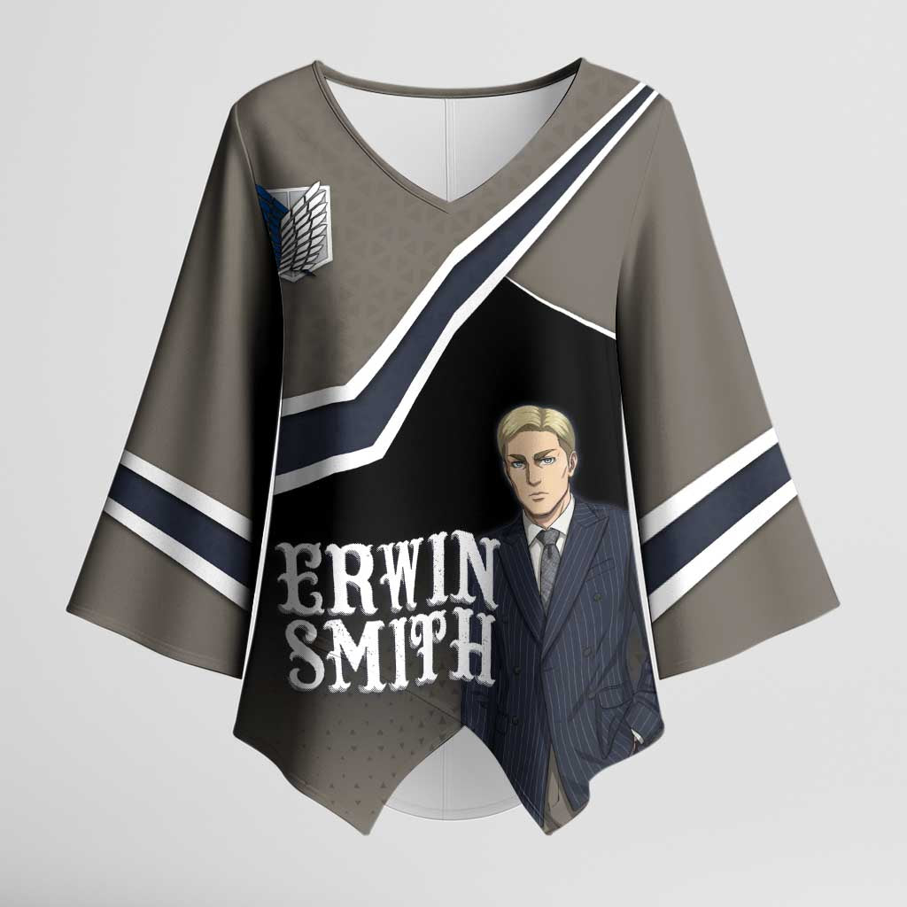 Erwin Smith Attack on Titan Kimono Sleeve Blouse Anime Executive Suit Aesthetic