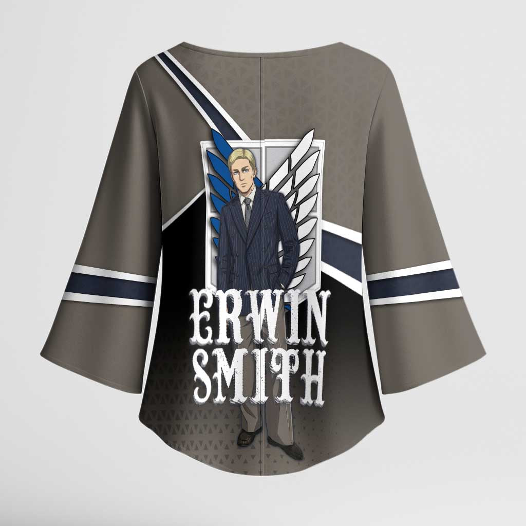 Erwin Smith Attack on Titan Kimono Sleeve Blouse Anime Executive Suit Aesthetic