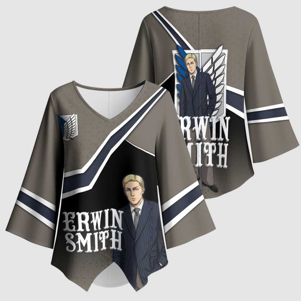 Erwin Smith Attack on Titan Kimono Sleeve Blouse Anime Executive Suit Aesthetic