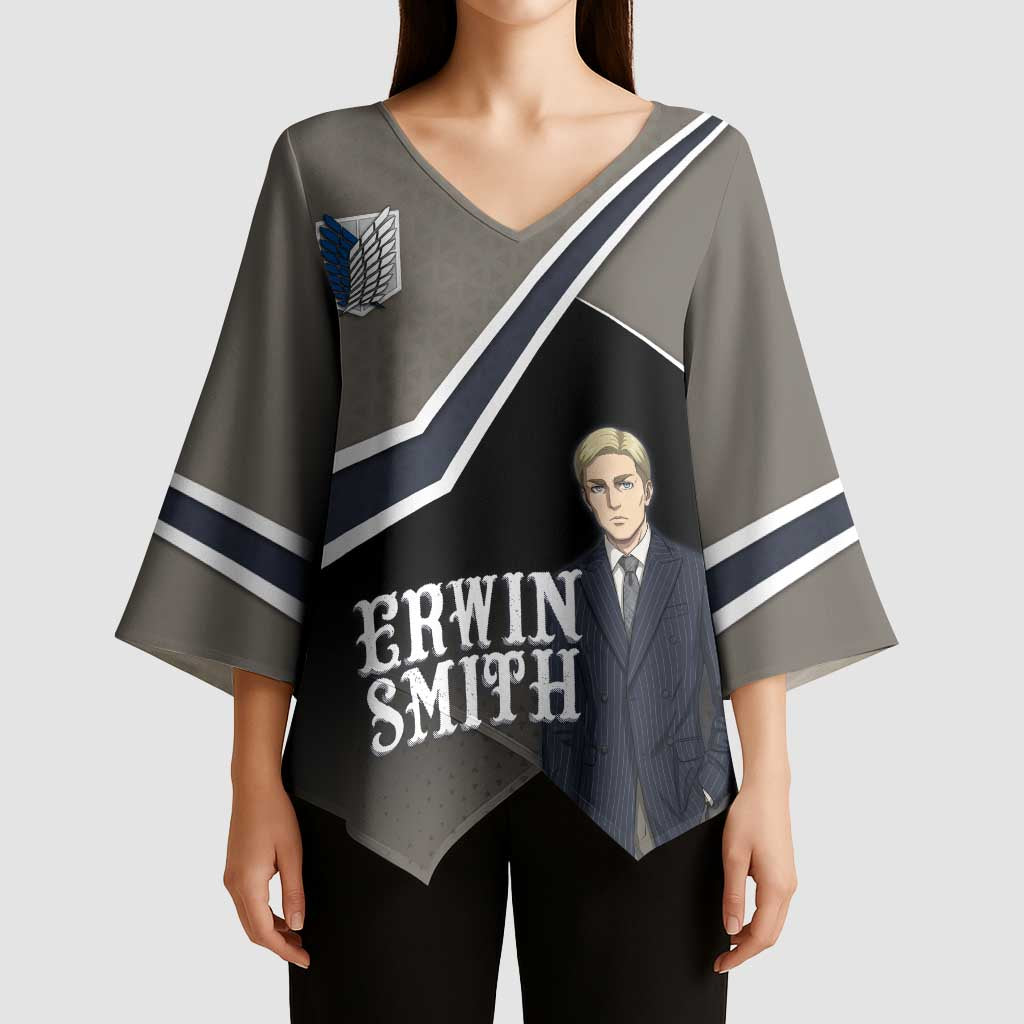 Erwin Smith Attack on Titan Kimono Sleeve Blouse Anime Executive Suit Aesthetic