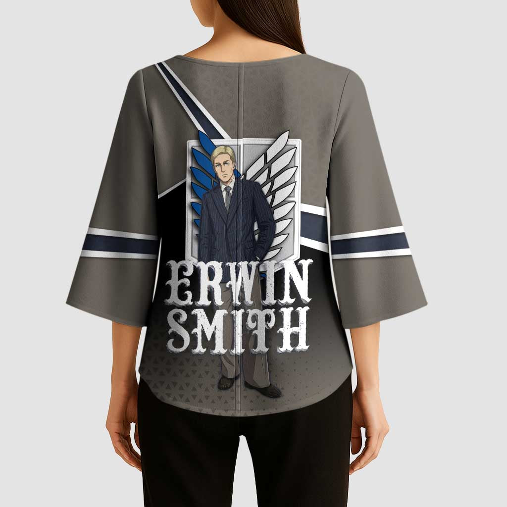 Erwin Smith Attack on Titan Kimono Sleeve Blouse Anime Executive Suit Aesthetic