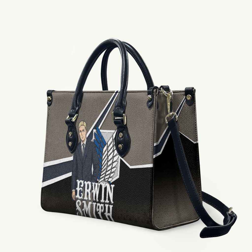 Erwin Smith Attack on Titan Leather Bag Anime Executive Suit Aesthetic