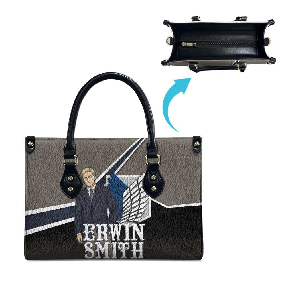 Erwin Smith Attack on Titan Leather Bag Anime Executive Suit Aesthetic