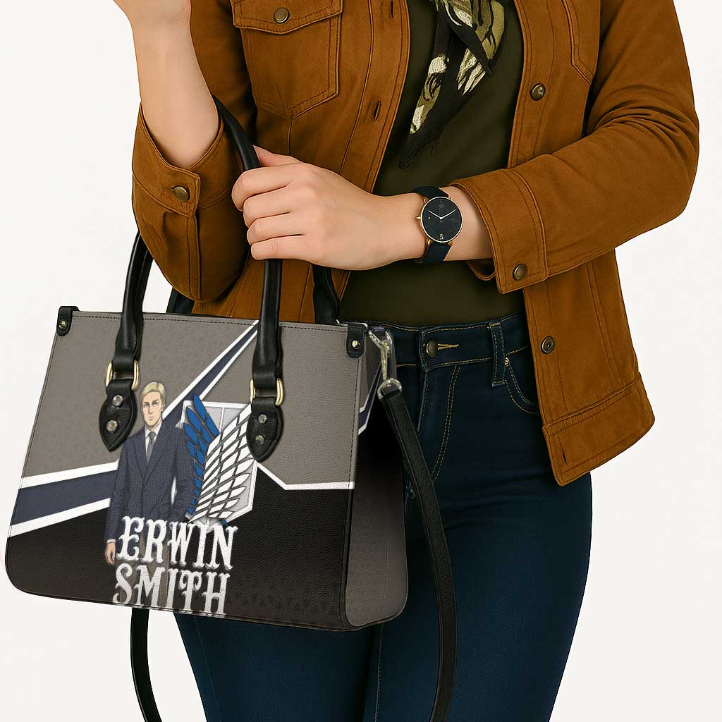 Erwin Smith Attack on Titan Leather Bag Anime Executive Suit Aesthetic