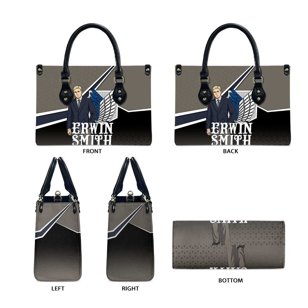 Erwin Smith Attack on Titan Leather Bag Anime Executive Suit Aesthetic