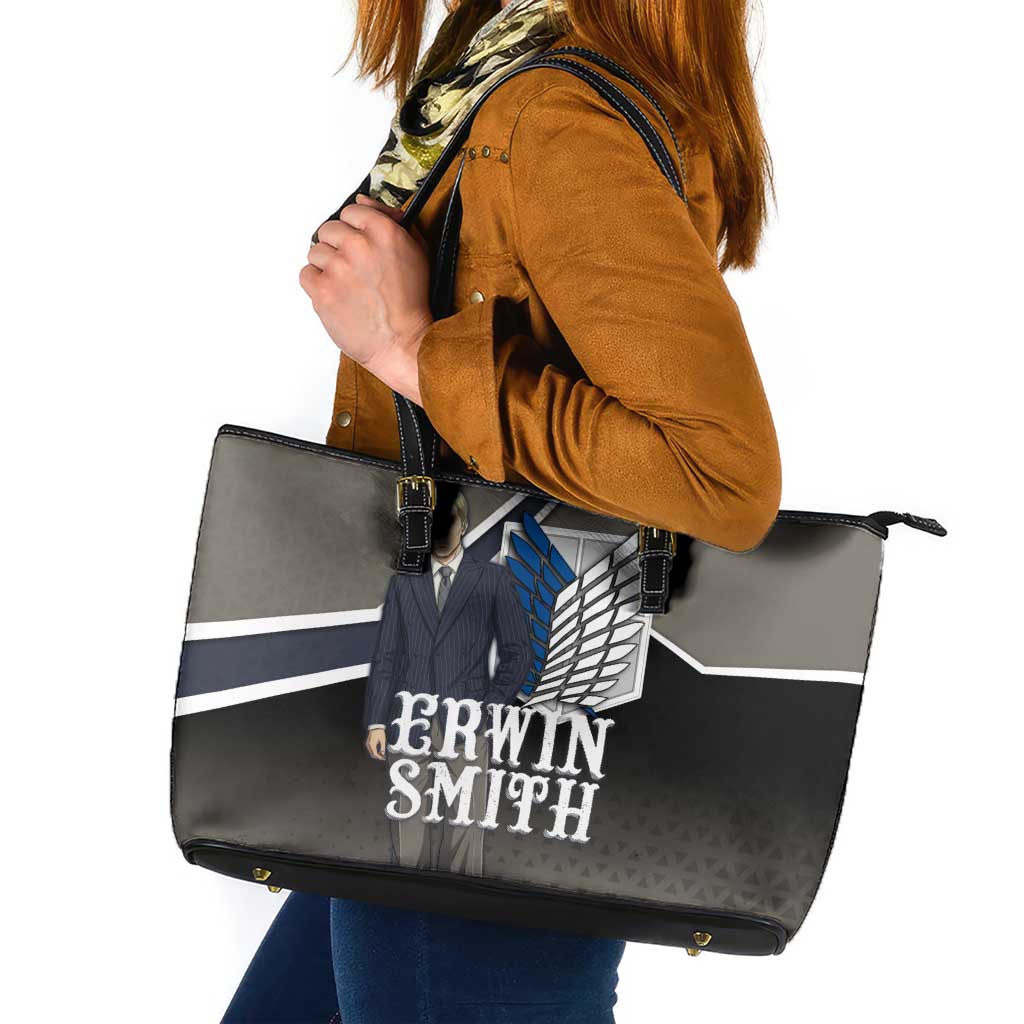 Erwin Smith Attack on Titan Leather Tote Bag Anime Executive Suit Aesthetic