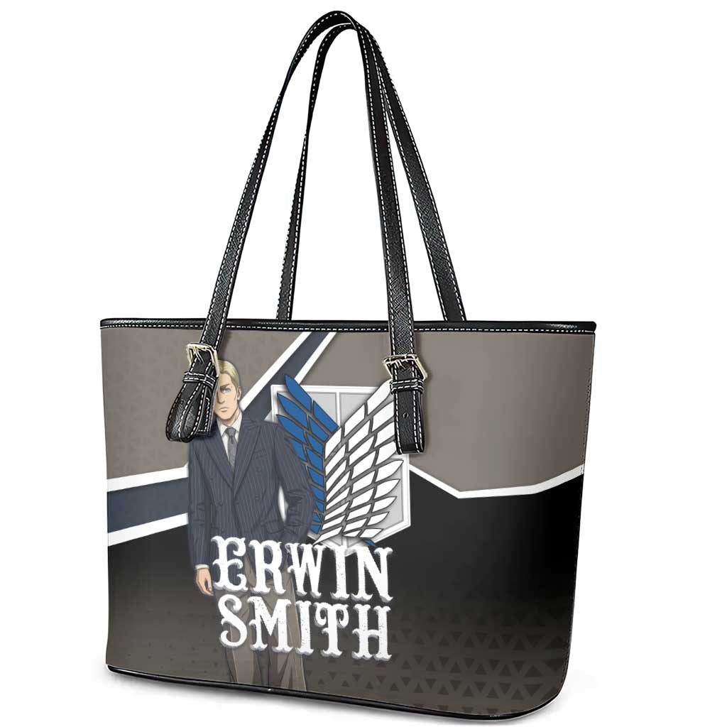 Erwin Smith Attack on Titan Leather Tote Bag Anime Executive Suit Aesthetic