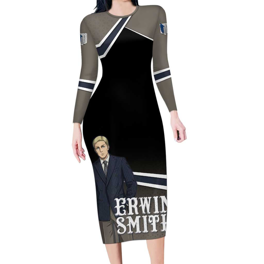 Erwin Smith Attack on Titan Long Sleeve Bodycon Dress Anime Executive Suit Aesthetic