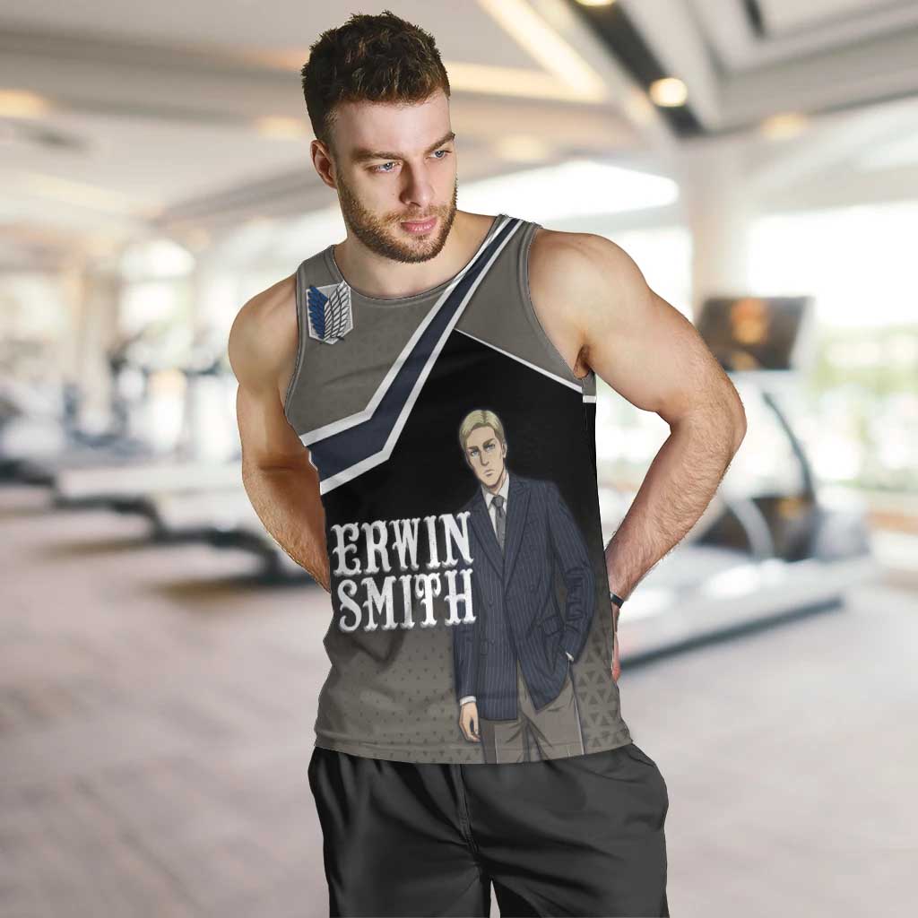Erwin Smith Attack on Titan Men Tank Top Anime Executive Suit Aesthetic