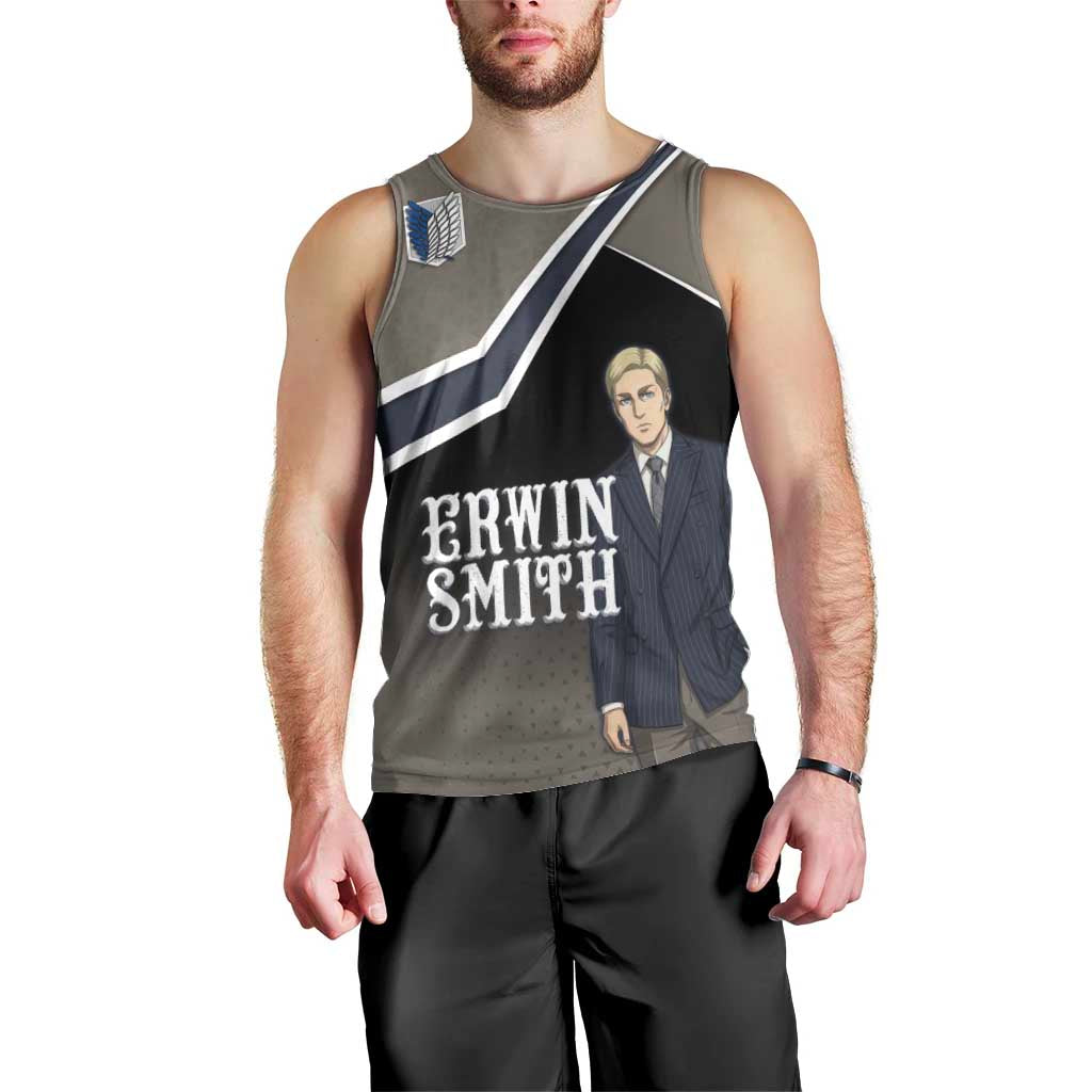 Erwin Smith Attack on Titan Men Tank Top Anime Executive Suit Aesthetic