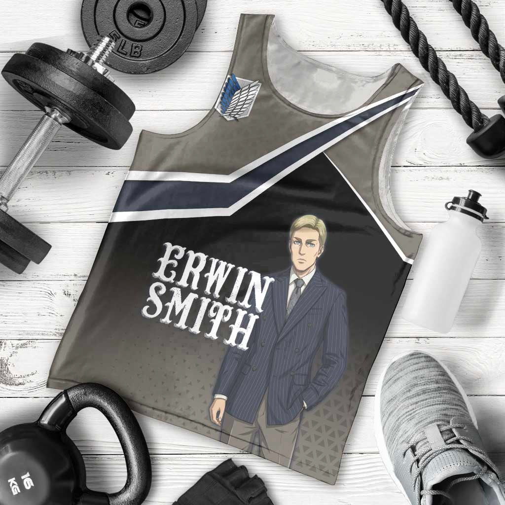 Erwin Smith Attack on Titan Men Tank Top Anime Executive Suit Aesthetic