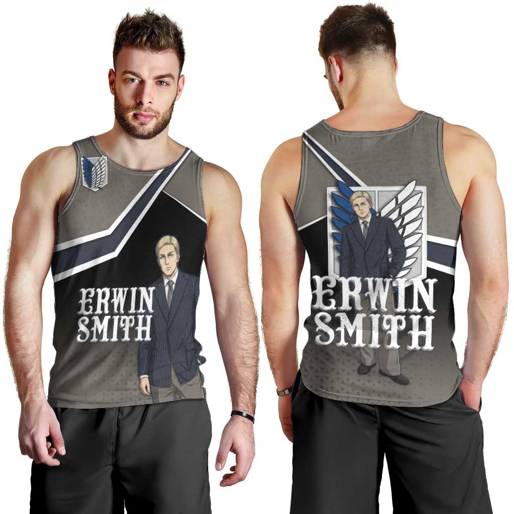 Erwin Smith Attack on Titan Men Tank Top Anime Executive Suit Aesthetic