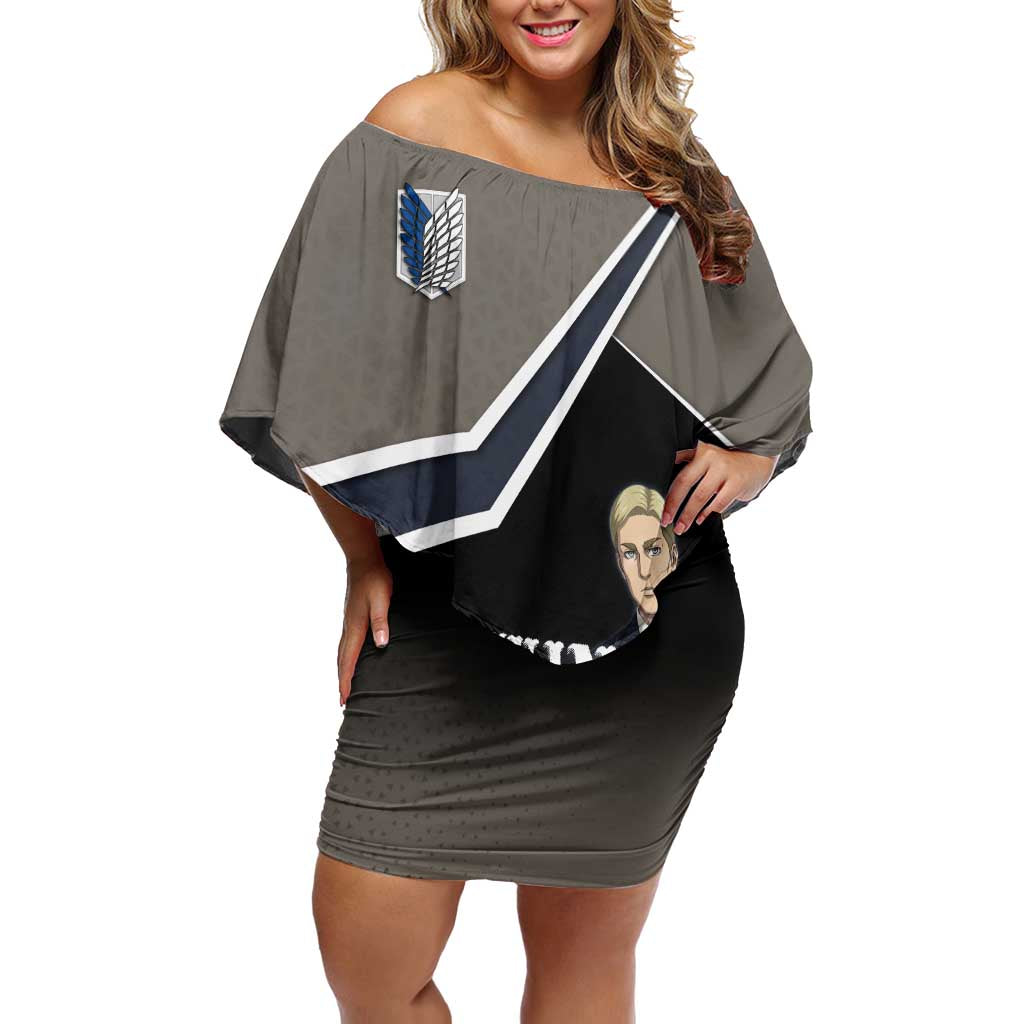 Erwin Smith Attack on Titan Off Shoulder Short Dress Anime Executive Suit Aesthetic