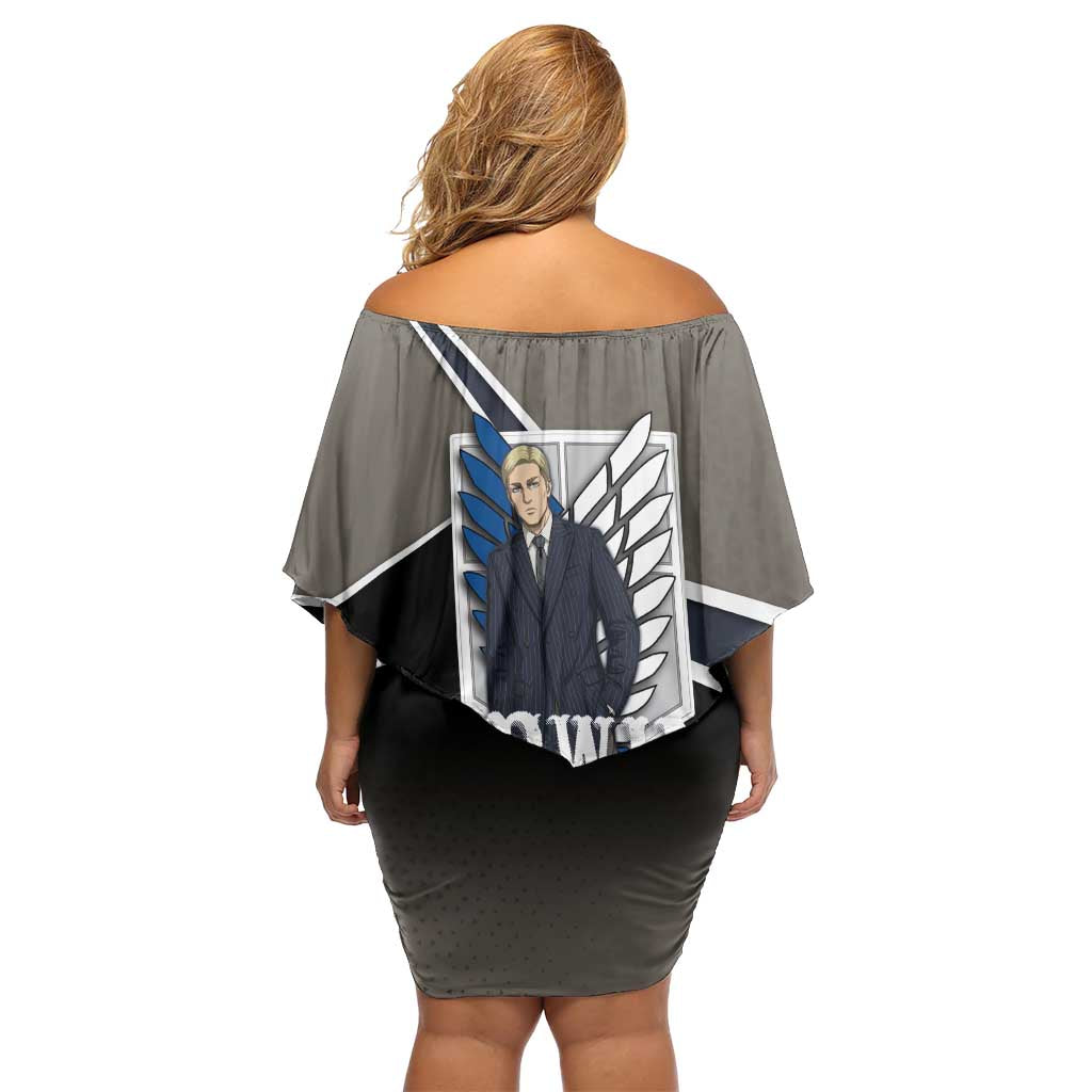 Erwin Smith Attack on Titan Off Shoulder Short Dress Anime Executive Suit Aesthetic