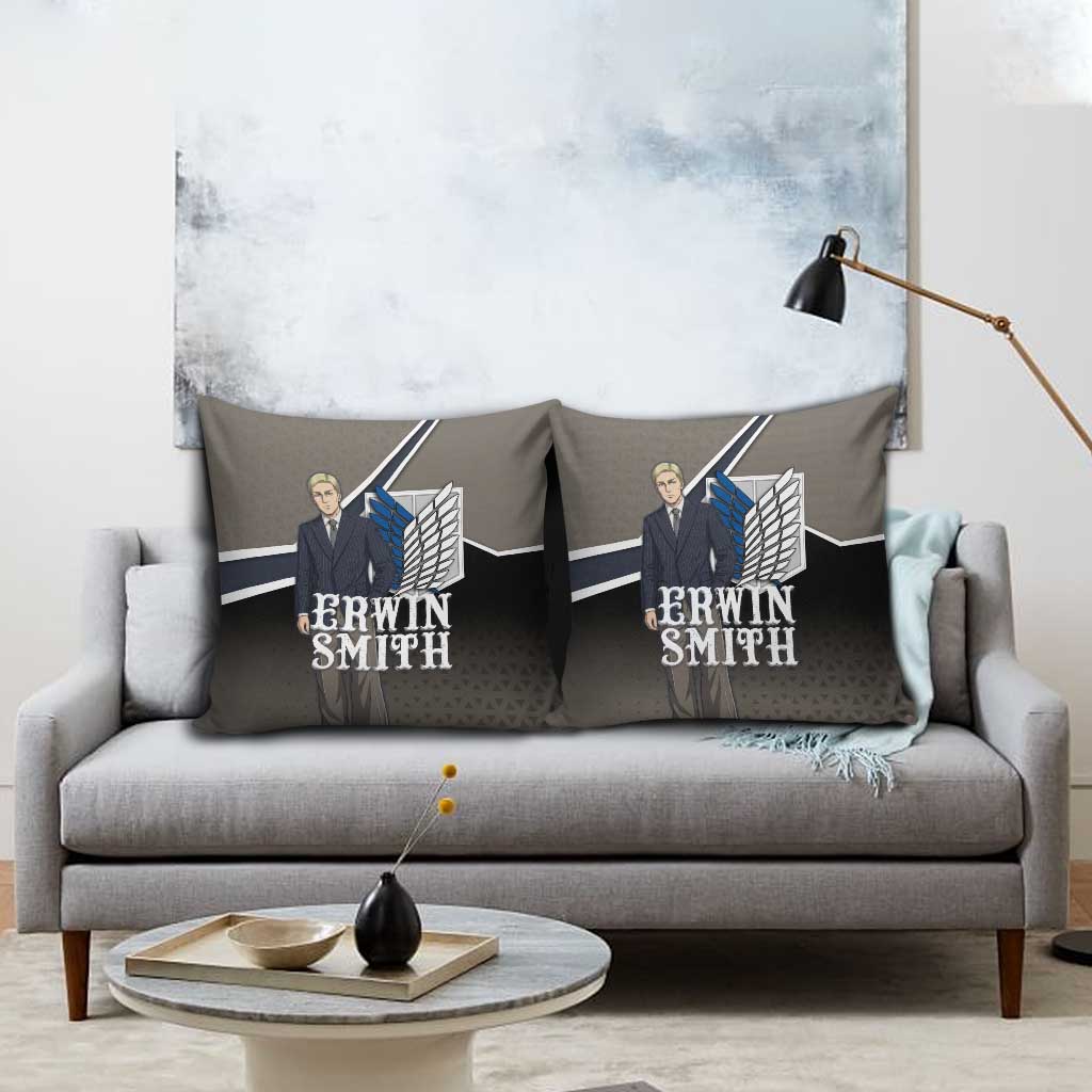 Erwin Smith Attack on Titan Pillow Cover Anime Executive Suit Aesthetic