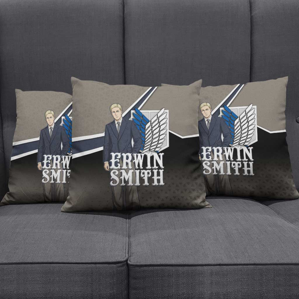 Erwin Smith Attack on Titan Pillow Cover Anime Executive Suit Aesthetic